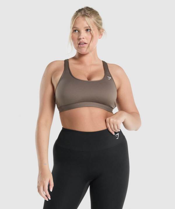 Damske Športové Podprsenky Gymshark Scoop Neck Hnede | FE4230675